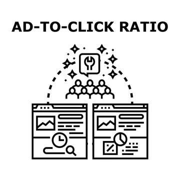 Ad to click ratio optimizing audience engagement strategy Illustration