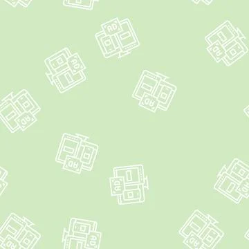 Ad on computer phone and tablet display line seamless pattern Stock Illustration
