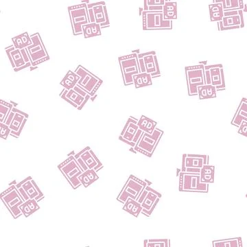 Ad on computer phone and tablet display glyph seamless pattern Stock Illustration