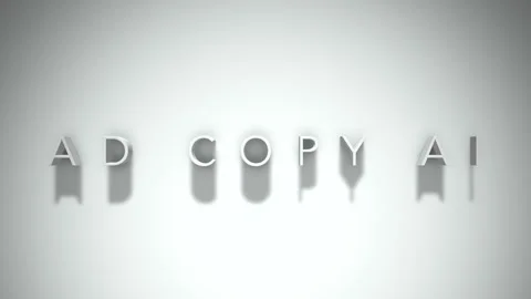 Ad Copy AI 3D title animation with shadows on a white background Stock Footage 296695350