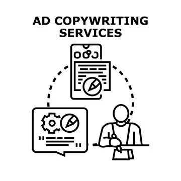 Ad copywriting services concept presenting digital marketing イラスト素材