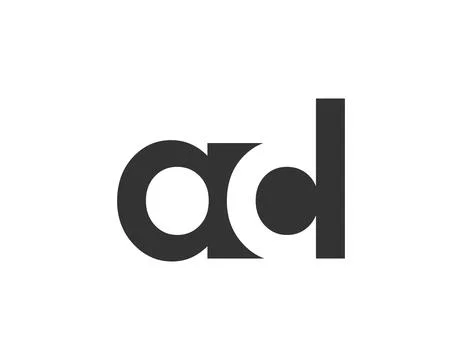 AD creative geometric initial based modern and minimal logo. Letter a d tre.. Illustrazione stock