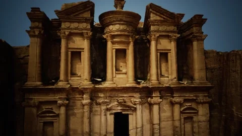 Ad Dayr Monastery Petra one of the New Sewen Wonders of the World Stock Footage 140428696