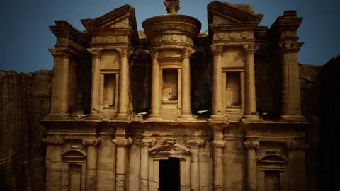 Ad Dayr Monastery Petra one of the New Sewen Wonders of the World Stock Footage 141414812