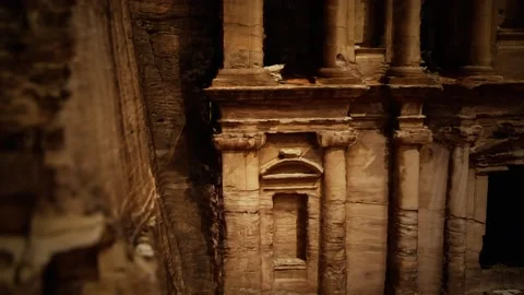 Ad Dayr Monastery Petra one of the New Sewen Wonders of the World Stock Footage 141651274