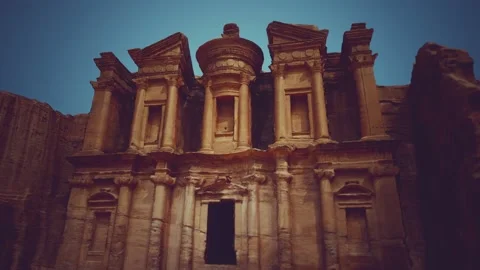Ad Dayr Monastery Petra one of the New Sewen Wonders of the World Stock Footage 142521654