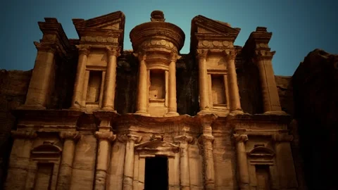 Ad Dayr Monastery Petra one of the New Sewen Wonders of the World Vídeos de archivo 142987009