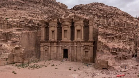 Ad Deir or the Monastery, ancient city of Petra, Jordan Stock Footage 108809639