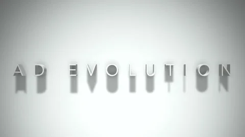 Ad evolution 3D title animation white text on a white background Stock Footage 299824418