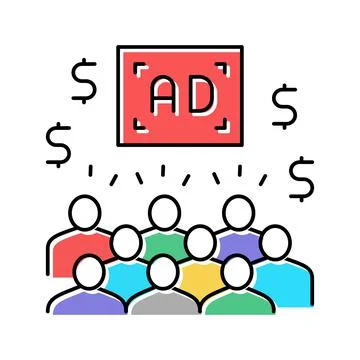 Ad exchange color icon vector illustration Illustrazione stock