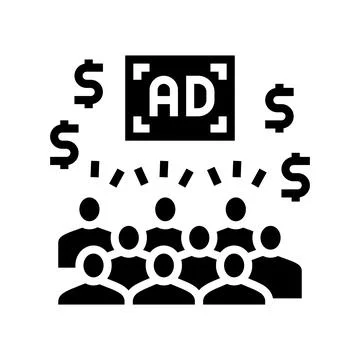 Ad exchange glyph icon vector illustration Illustrazione stock