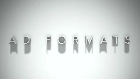 Ad Formats 3D title animation with shadows on a white background Stock Footage 296661563