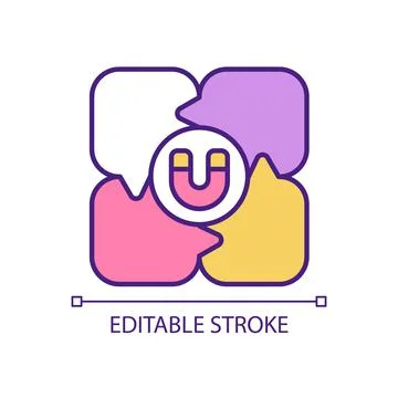 Ad on forums and community boards RGB color icon Stock Illustration