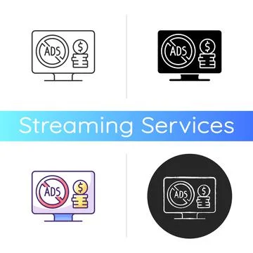 Ad-free subscription plan icon Stock Illustration