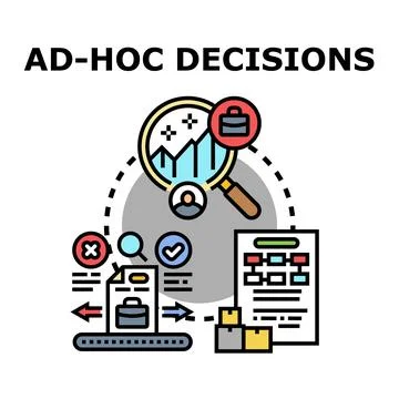 Ad hoc decision making process for business analysis Stock Illustration