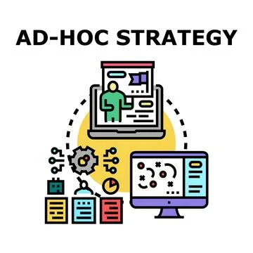 Ad hoc planning process adapting to immediate needs Stock Illustration