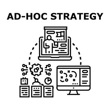 Ad hoc planning process adapting to immediate needs Stock Illustration