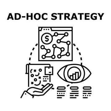Ad hoc strategy concept vector icon illustrating business planning Stock Illustration