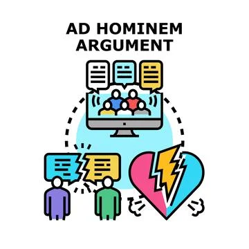 Ad hominem argument icon concept vector Stock Illustration