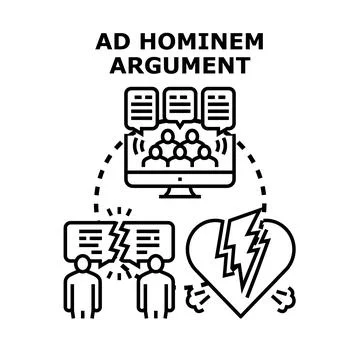Ad hominem argument icon concept vector Stock Illustration
