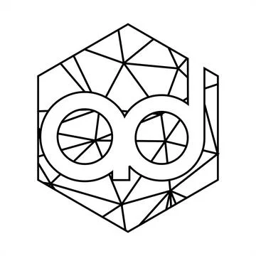 Ad initials triangle geometric line art logo Stock Illustration