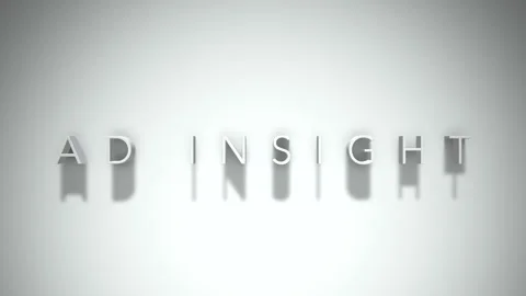 Ad insight 3D title animation with shadows on a white background Stockbeeldmateriaal 297467552