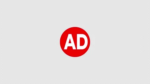 AD letter logo inside a red circle with an alpha channel transparent backgr.. 스톡 동영상 336920310