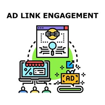 Ad link engagement concept engaging customers online 스톡 일러스트