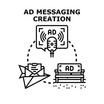 Ad messaging creation developing digital marketing strategy 库存插图