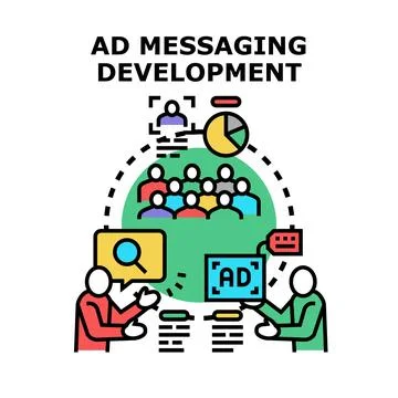 Ad messaging development process achieving target audience engagement イラスト素材