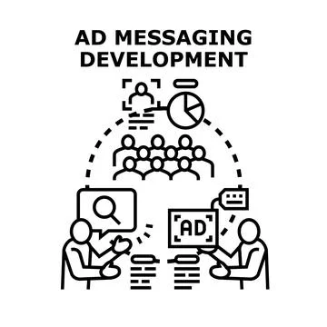 Ad messaging development process achieving target audience engagement イラスト素材