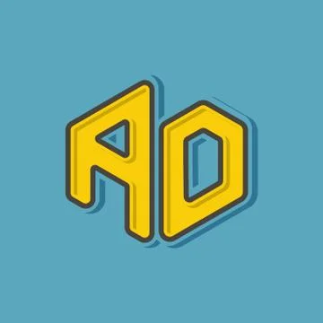 AD  monogram lettering with 3d style for Corporate business Stock Illustration