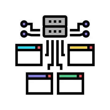 Ad network color icon vector illustration Stock Illustration