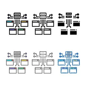 Ad network color simplified icon vector 库存插图