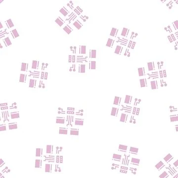 Ad network glyph seamless pattern Stock Illustration