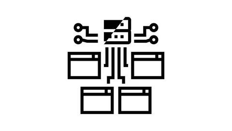 Ad network line icon animation 스톡 동영상 164915702