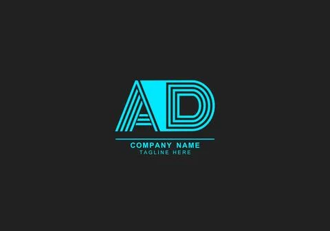 AD or DA minimal logo Illustrazione stock