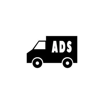 Ad placement on truck. Simple vector icon Stock Illustration