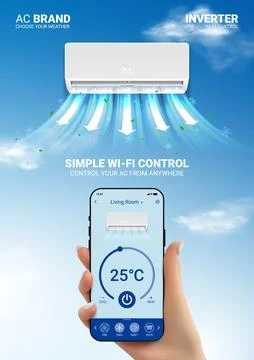 Ad poster of air conditioner Illustrazione stock