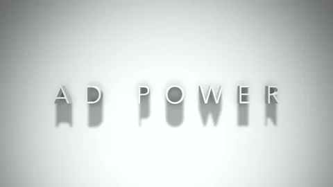Ad power 3D title animation with shadows on a white background Stock Footage 297797380