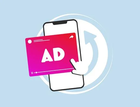 Ad retargeting conversion by reaching past visitors with targeted mobile Stock Illustration
