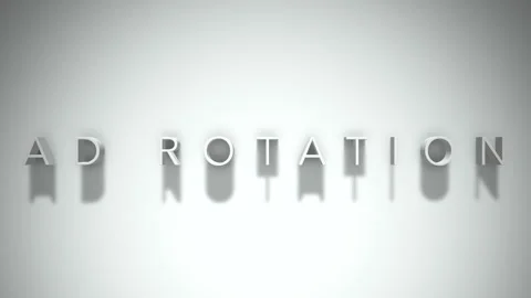 Ad rotation 3D title animation with shadows on a white background Stockbeeldmateriaal 297127425