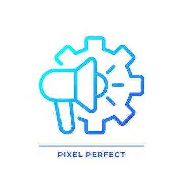 Ad settings pixel perfect gradient linear vector icon Stock Illustration