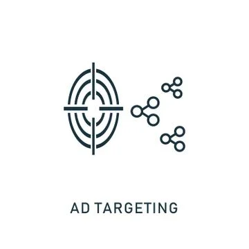 Ad Targeting outline icon. Thin style design from smm icons collection. Pixel Stock Illustration