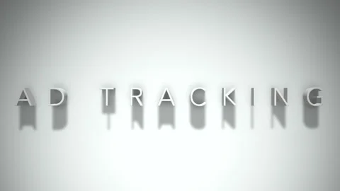 Ad tracking 3D title animation with shadows on a white background Stock Footage 296903813