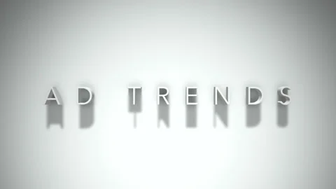 Ad trends 3D title animation with shadows on a white background Stock Footage 297667094