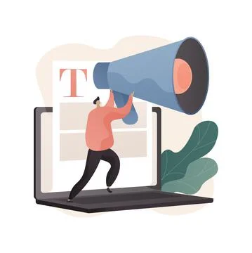 Ad writing abstract concept vector illustration. Stock Illustration