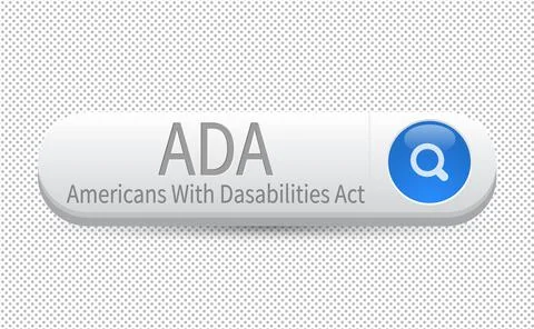 ADA Americans with Disabilities Act. Query in the search bar of an Internet b Stock Illustration