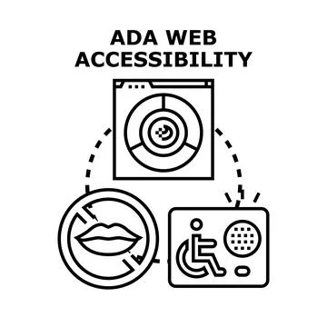 Ada web accessibility complying website for disabled people Stock Illustration