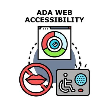 Ada web accessibility complying website for disabled people Stock Illustration
